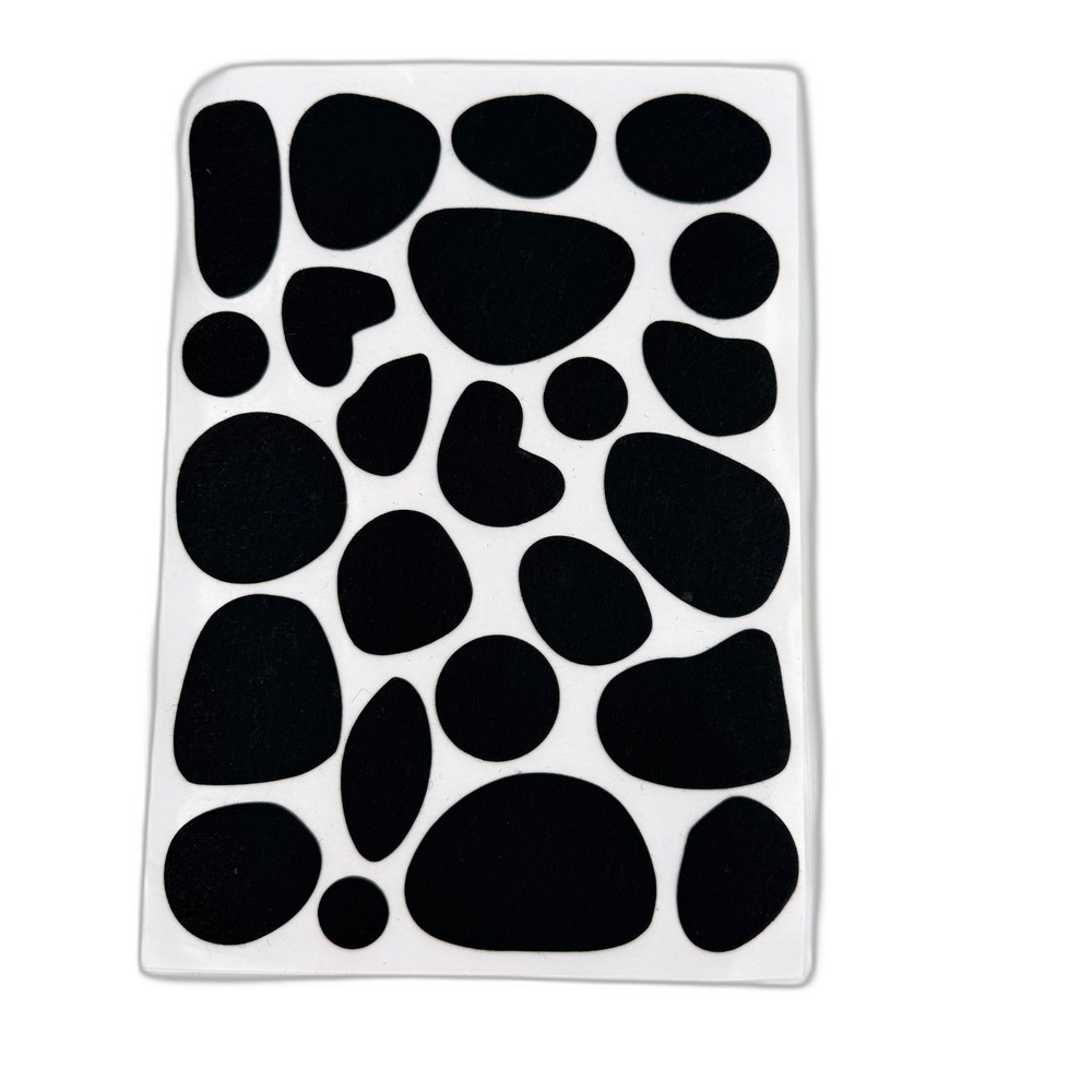 Black Adhesive Felt Pads Spots for Dalmatian Costume Spotty Dog Dalma 12 Sheets